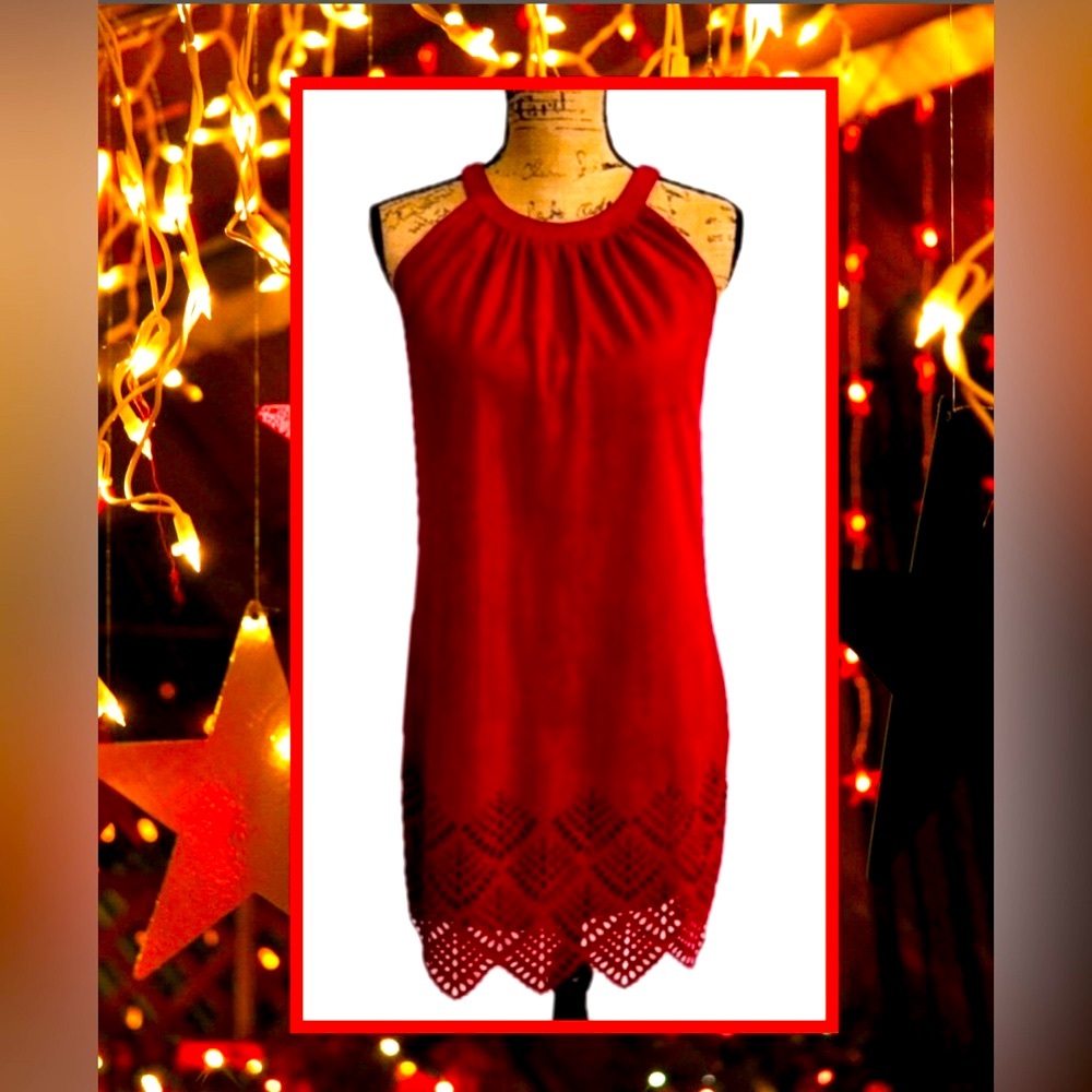 BURGUNDY HALTER DRESS